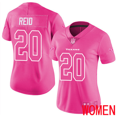 Houston Texans Limited Pink Women Justin Reid Jersey NFL Football #20 Rush Fashion